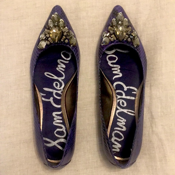 Sam Edelman Electric Blue Embellished Flats - Picture 2 of 7
